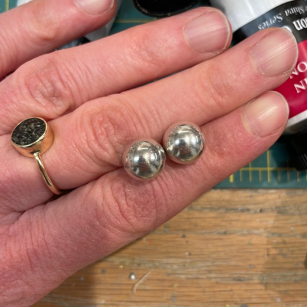 Tiffany & Co silver ball earrings 10mm
